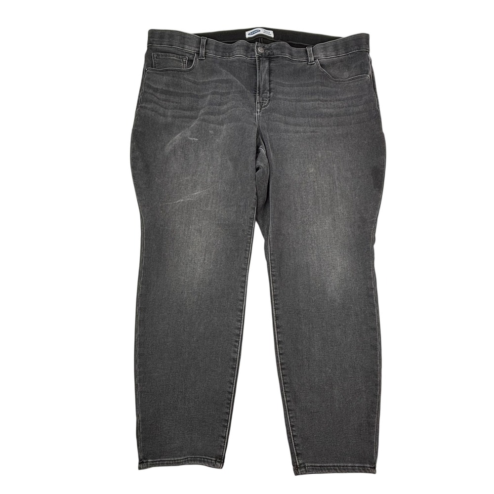 Old Navy Women Plus 24 Rockstar Super Skinny Gray Built-In‎ Warm Stretch Jeans - Picture 13 of 16